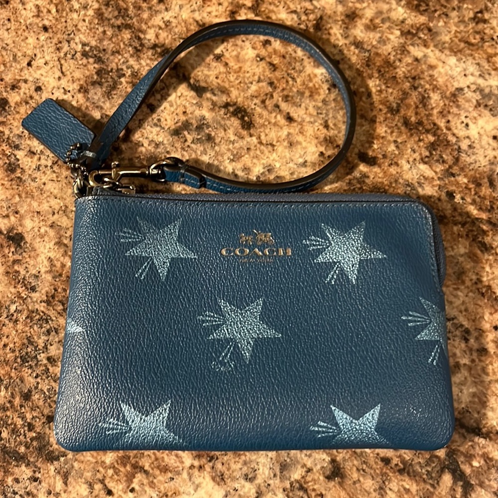 Coach blue star wristlet